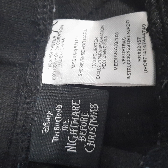 Disneys Nightmare Before Christmas Black Velour Crops - Picture 6 of 6